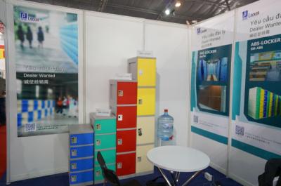 Anti - Corrosion 5 Tier Red Storage Lockers Strong / Beautiful For Supermarket