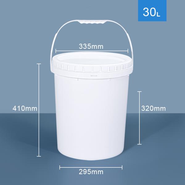 Cubo de plástico de PP tapa de mango de hierro para el hogar Contenedor blanco transparente de grado alimenticio