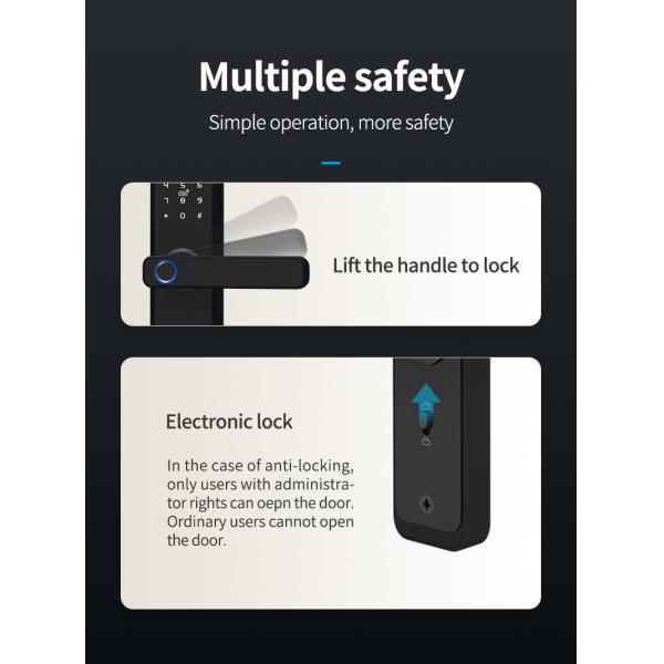 Замки отпечатка пальцев замка Tuya Wifi экрана касания умные оцинковывают материал сплава для дома