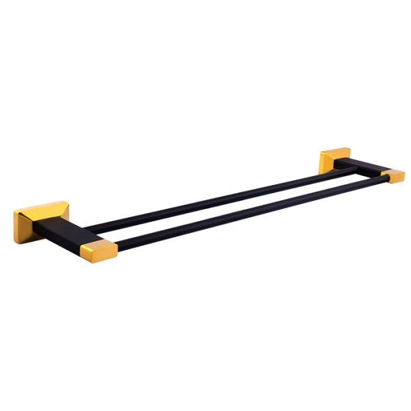 Аксессуар для ванной из массивной латуни Двойная полотенца для ванной с золотым покрытием