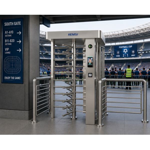 Stadium Full-Height Turnstile With QR Code Ticketing & Anti-Climb Access Control