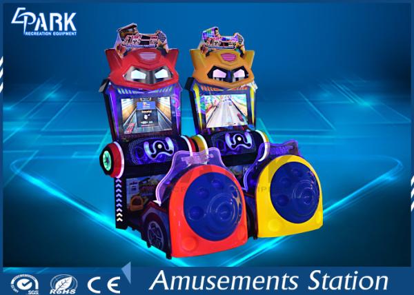 Indoor Driving Arcade Cabinet / Game Machine For Kids 3 Lives Cartoon Style