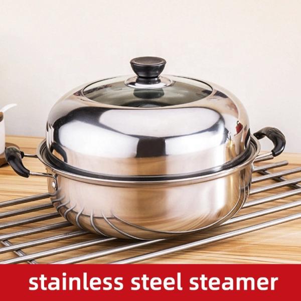 Wholesale 28cm Cooking Pot 2 Layer Cooking Steamer Stainless Steel Food Steamer Steamer Pot With Lid