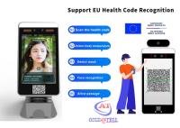 Leitor facial do QR Code do verde da UE do torniquete do reconhecimento de Android de 8 polegadas