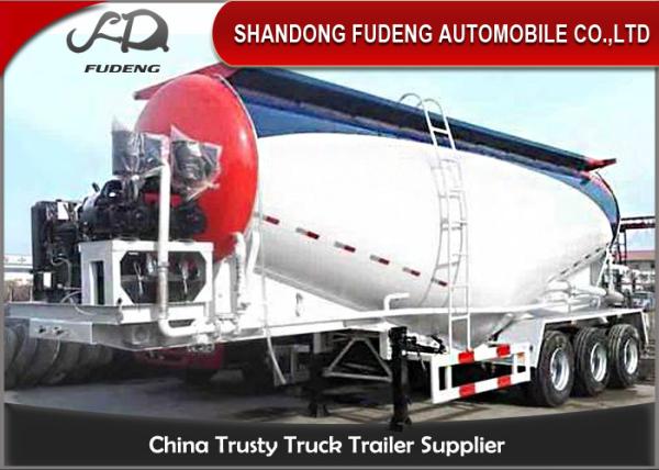 2017 3 Axles Bulk cement tanker trailers compressor and diesel engine 55CBM