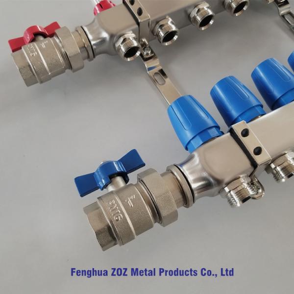 stainless steel radiant water heating manifolds for central heating system, floor heating manifold