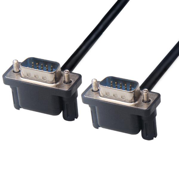 Industrial Db15 Vga Cable , 90 Degree Vga Rs232 Cable 2 Meter