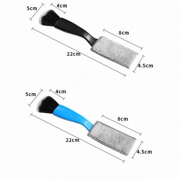 Soft Car Interior Dust Brush | AC Outlet Cleaning Scrub with Replaceable Cloth Cover