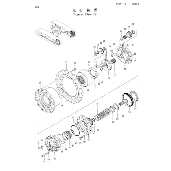 1016275 9111033 2031037 2031497 2031036 EX60-2 Travel Motor Gear Ring Final Drive Ring Gear