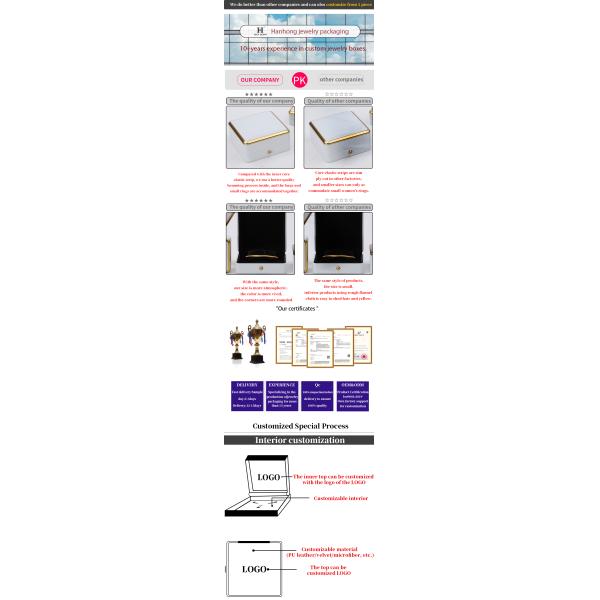 Luxe haut de gamme Light Up Jewelry Box Jewelry Storage Case Avec intérieur en velours doux