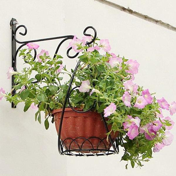 Flower 21*25.5cm Metal Hanging Plant Bracket Indoor
