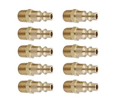Tipo industrial D encaixe de bronze do T do NPT de 1/4 de polegada para a mangueira de ar