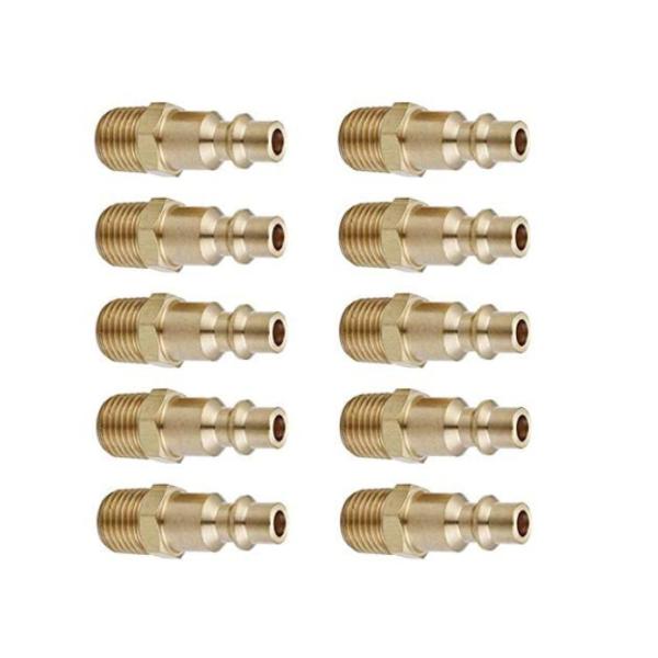 Industrial Type D 1/4 Inch NPT Brass Tee Fitting For Air Hose