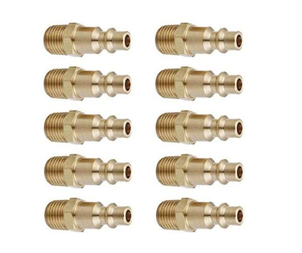 Tipo industrial D encaixe de bronze do T do NPT de 1/4 de polegada para a mangueira de ar
