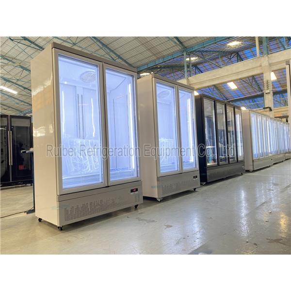 Double Glass Door Freezer Commercial Stand Up Freezer Built - In Secop Compressor