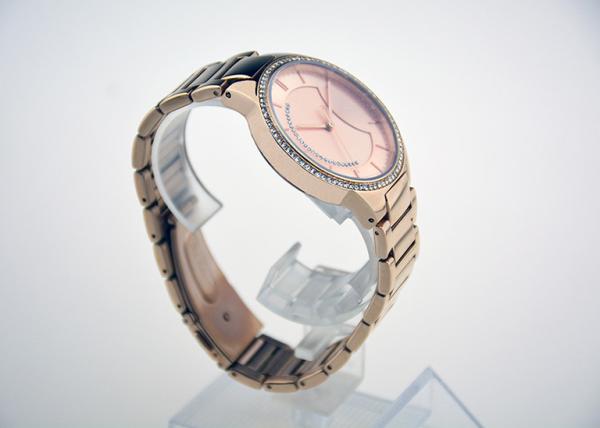 Stainless Steel Quartz Ladies Watches IP / PVD Rose Gold  Two Layers Dial