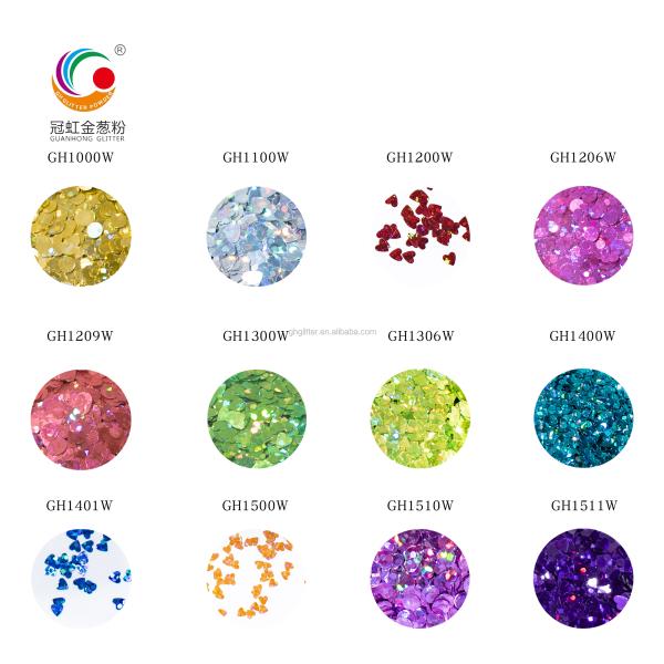3mm Starry Heart Round Body PET Glitter Powder For Party Wedding Decoration
