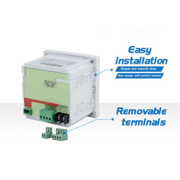 96*96mm Single Phase Intelligent A V HZ KWH Multifunction Power Meter with RS485