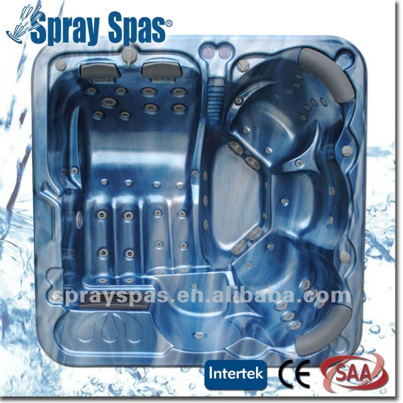 Customized luxury square acrylic whirlpool massage hydro hot tub 2350 * 2300 * 900mm H