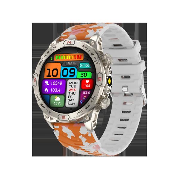 Round Shape Smart Watch with AI Voice Assistant Bluetooth Call Altitude Pressure Compass and Health Monitoring