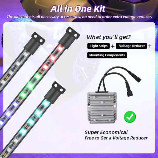 Kit de Neon Trim de Lâmpada de Carrinho de Golf de PVC de Cloreto de Polivinil para Veículos do Clube EZGO Yamaha