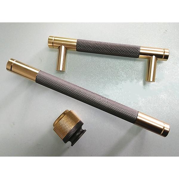 Finland Stylish  Handles Kitchen cabinet pulls and handles Knurled Handle Brushed Brass  Aluminum Door pulls
