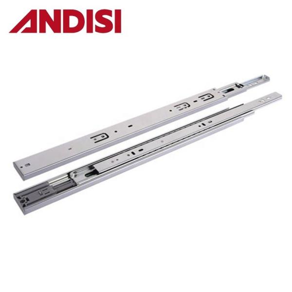 Furniture Cabinet Full Extension Telescopic Push to Open Drawer Rails Channel Ball Bearing Drawer Slides