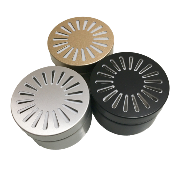 Solid Air Freshener Aluminum Jar Can Round Car Air Freshener Bead Packaging Metal Box