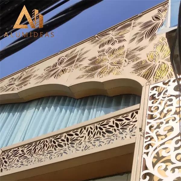 Engraving aluminum facade
