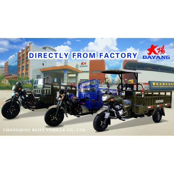 Semi-floating Rear Axle 200cc 250cc 300cc Heavy Loading Truck Tricycle with Semi Cabin