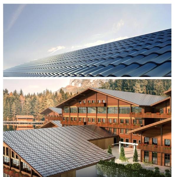 25W 28W 32W Three Arched Solar Tile Roof For Home Electricity Solar Panel Roof Tiles