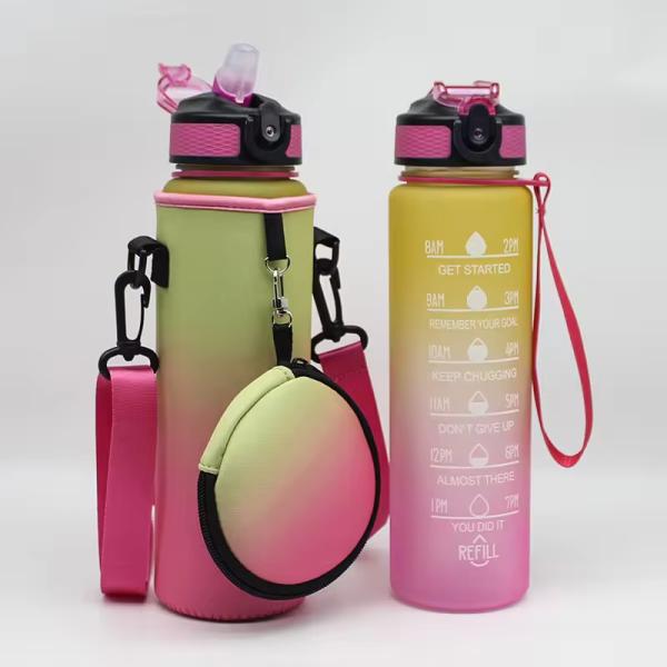 Customized Logo Neoprene Water Bottle Cooler with Adjustable Shoulder Strap and Pouch