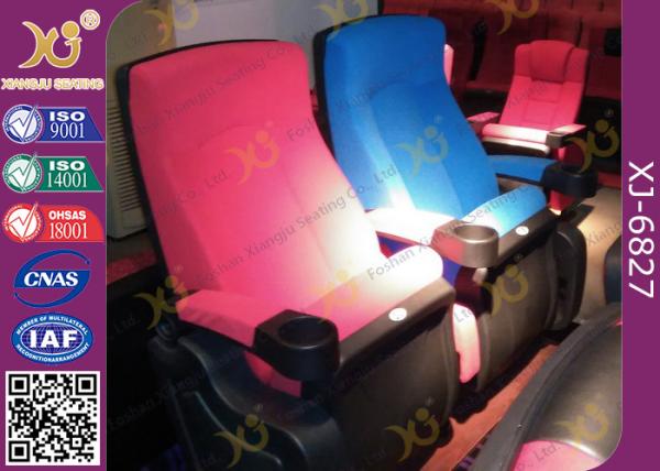Luxury Cinema Seat Fabric Upholstery Stadium Theater Seating With Cup Holder