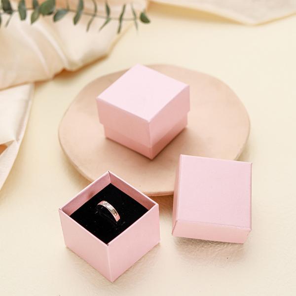 Ring Pink Jewelry Packaging Rigid Box Paper Bracelet Table 10*10*3.5cm 500 Pcs