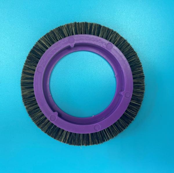Bruckner Stenter Machine Parts Small Brush Wheel Purple Plastic Body Black Nylon Hair