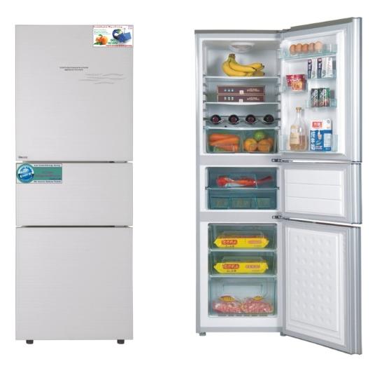 188L DC upright solar fridge freezer AC/DC compressor fridge ( upright 3doors 188L218L)