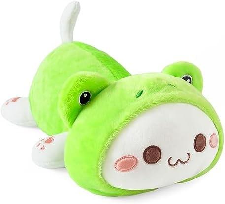 Onsoyours Kitten Cute Plush Toy 25.5  Animal de estimação recheado Kitty Anime Soft Cat Large Plush Pillow para crianças (Branco A, 25.5