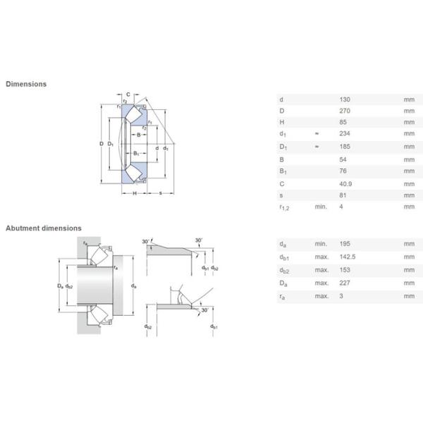 Deep Well Pumps Thrust Roller Bearing 29426E 130×270×85mm with 23 kg Weight