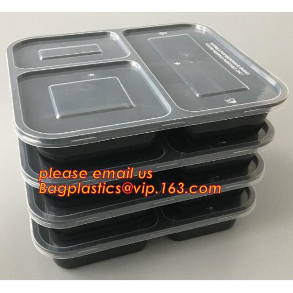 Коробка бенто пластикового устранимого пластикового взятия качества еды отсутствующая с 4 отсек, пищевой контейнер контейнеров пластиковый течебезопасный
