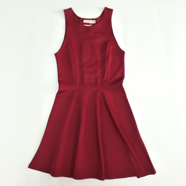 Girls Party Wear Dresses Red Sleeveless Summer Dresses with Back Hollowed-Out Design