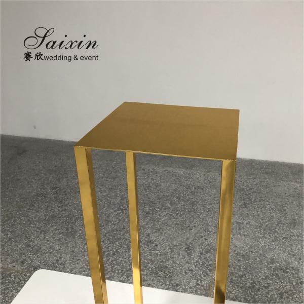 ZT-369  Hot sale  square  gold metal flower stand for wedding decoration