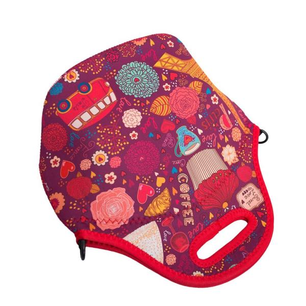 Personalized Lunch Tote,Retro Floral Neoprene Lunch Bag,Custom Name Date Lunch Bag Insulated,Birthday Gift for Mom Women