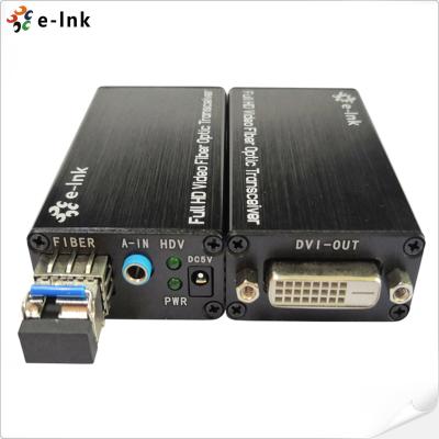 Mini-tipo prolongamento do conversor da fibra de DVI da fibra ótica de DVI com estéreo externo