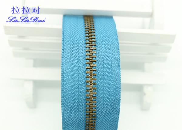 Custom Normal Teeth Long Chain Zipper In Roll Black Polyester Tape For Pants