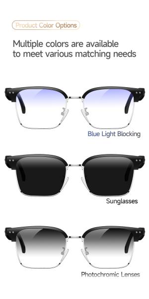 AI Smart Glass Support 164 Languages BT Call Voice Assistant Control Smart Glasses 2025 W100D