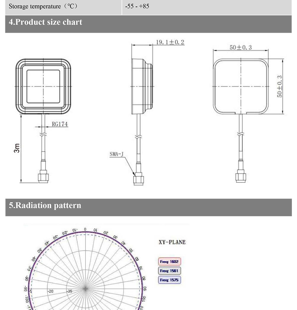RTK Dual Frequency External GNSS Antenna For GPS Beidou Differential Car Navigation HT-246B