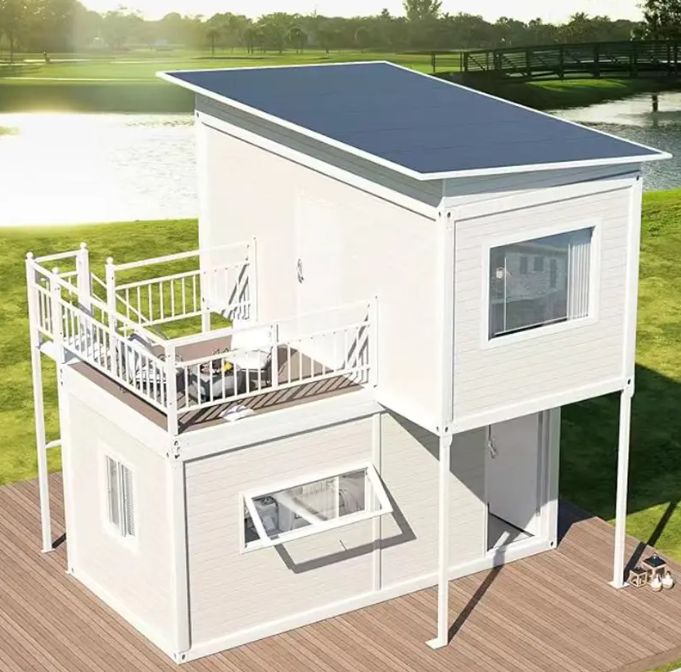 Casas contenedor prefabricadas de dos pisos con diseño personalizable y opciones de diseño de 3 pisos