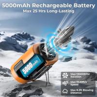 Ventilateur Socool 4000mAh Ventilateur de taille Orange Noir Ventilateur Portable Multifonctionnel Avec Corps ABS Ventilateur en silicone Veste en acier manganèse Crochet en acier manganèse