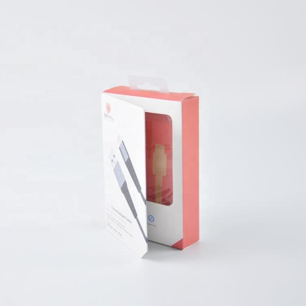 Gift White Card Paper Mobile Accessories Packaging / Usb Data Cable Packaging Box