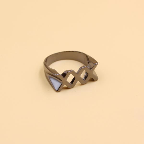 Fashion Gold Tone Black Color Colorful Finger Rings For Women Men